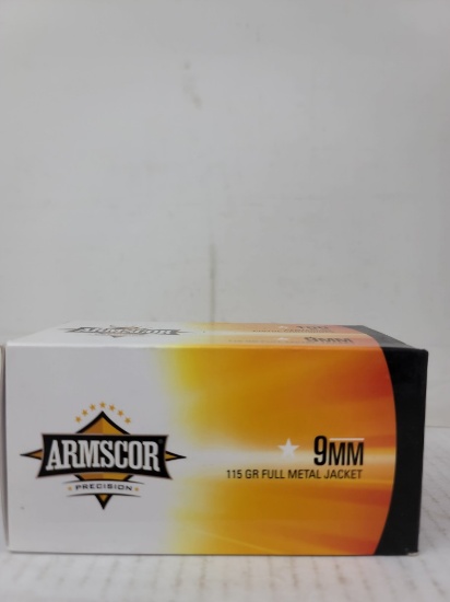 100 Rnd Armscor 9mm 115 Gr FMJ