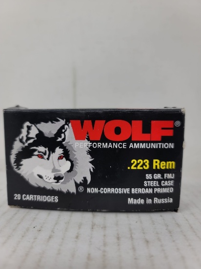20 Rnd Box Tul-Ammo .223 Rem In Wolf Box