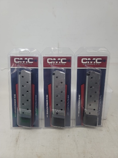 3-10 rnd Stainless CMC 45acp magazines