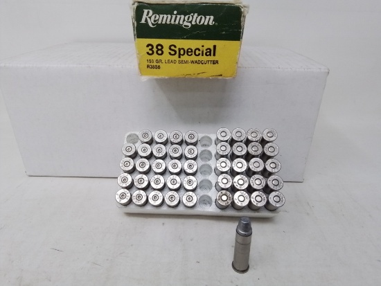 21 live rnds & 24 spent brass Remington 38spl