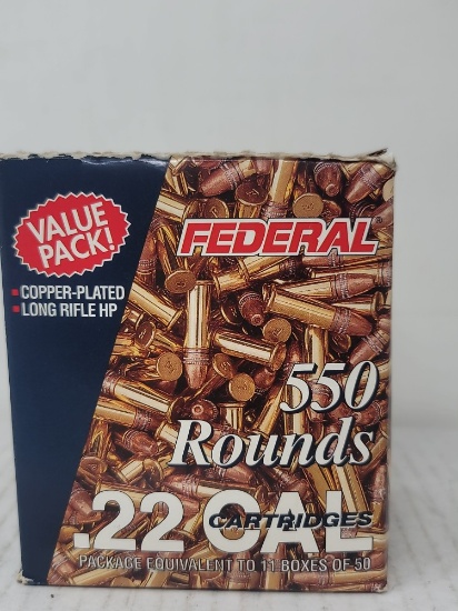 Approx. 500 rnds Federal 22 lr ammo (open box)
