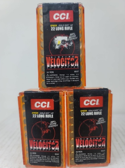 3-50 rnd box CCI 22lr Velocitor