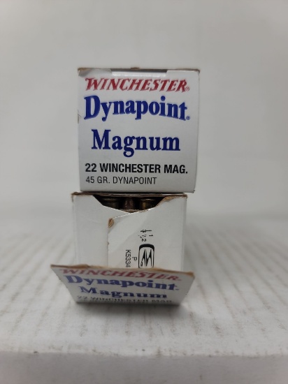2-50 rnd box Winchester Dunapoint Magnum 22 Win Mag