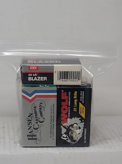 5 partial boxes assorted 22 cal ammo