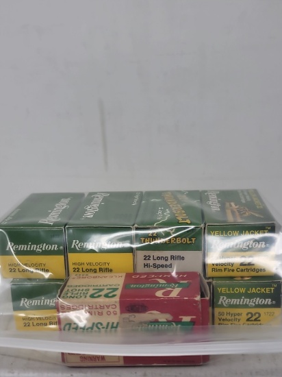 9 partial boxes assorted Remington 22lr ammo