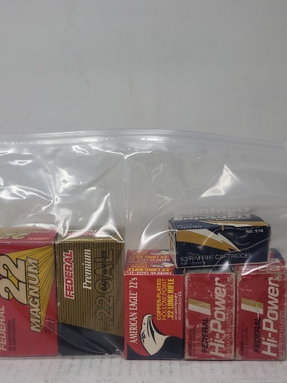 9 partial boxes assorted Federal 22lr ammo