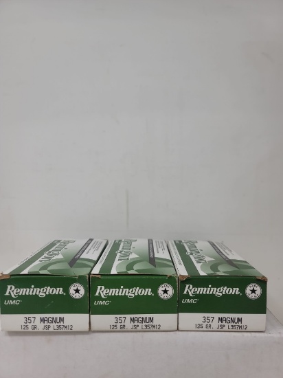 3-50 rnd box remington 357 Magnum 125gr JSP