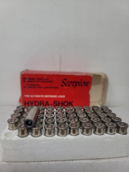 50 rnd box Scorpion Hydra-Shok 38spl 196gr Lead