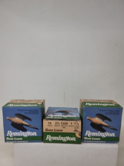 3-25 rnd box Remington 16ga Game Loads 7 1/2 shot