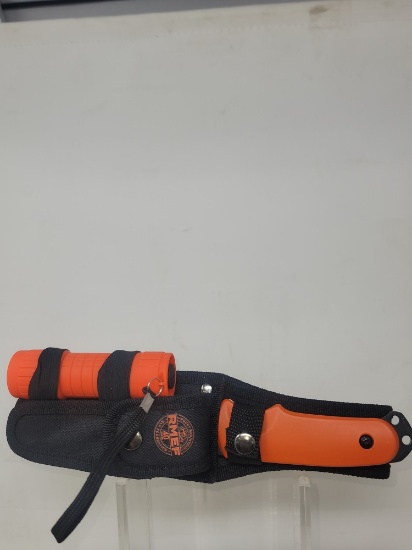 RMEF 40th Fixed blade w/sheath & flashlight