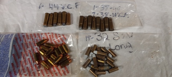 Assorted ammo (6-44 WCF, 8-38 WCF, 15-40 S&W, & 18-32 WS&W long)