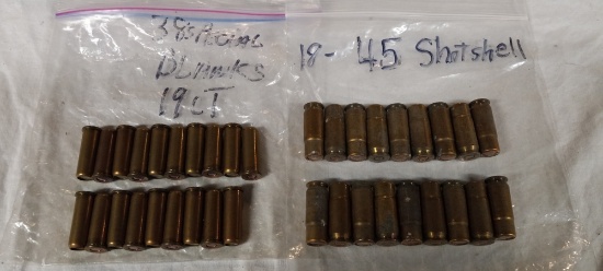Assorted ammo (19-38 Spl blanks & 18-45 Shot shells)