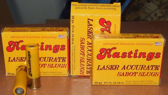 3-5 round boxes of Hastings 20ga slugs