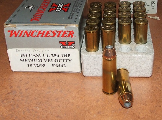 20 rounds Winchester 454 Casull