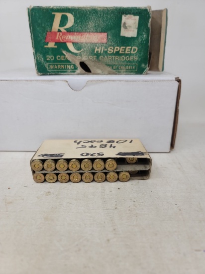 15 live rnds & 2 empty 350 Rem reloads