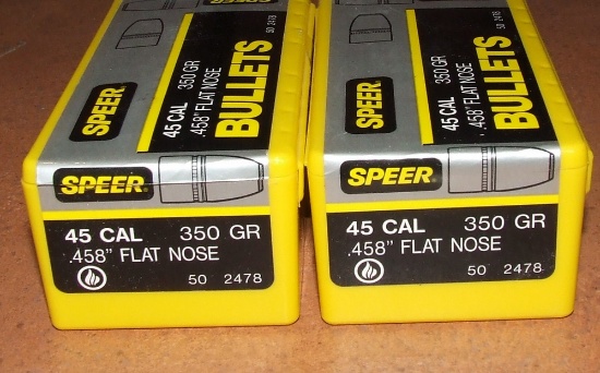 100 pcs Speer .45 caliber .458" Bullets