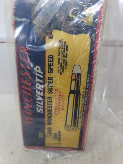 20 round box Vintage Winchester .348 ammo