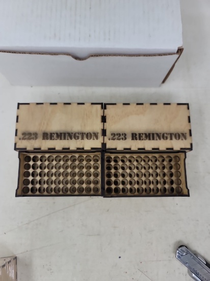 2 home made wooden ammo boxes (223)
