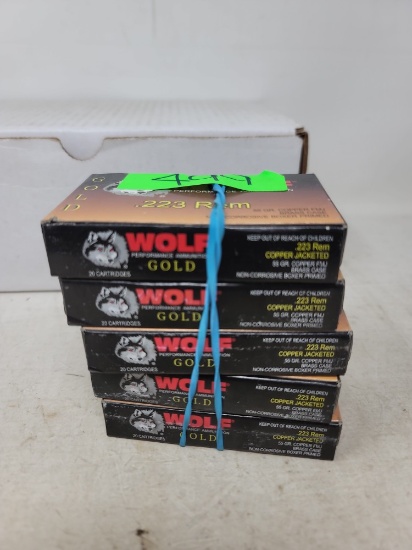 5-20 rnd box Wolf Gold 223 Rem 55gr. (Sealed boxes)