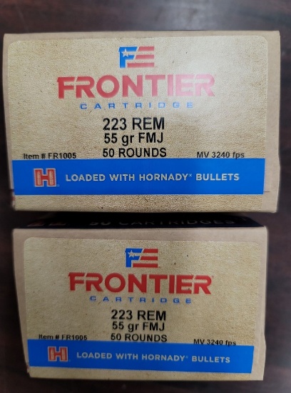 2-50 rnd box Hornady Frontier 223  55gr