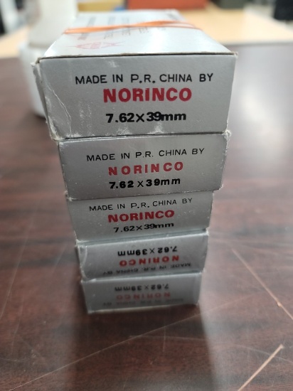 5-20 rnd box Norinco 7.62x39 Non corrosive/Steel case