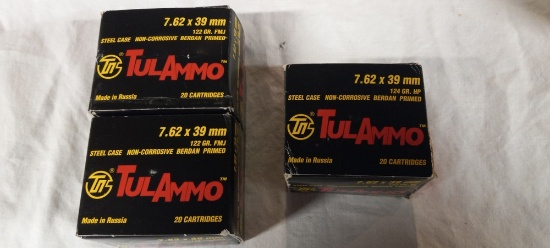3-20 rnd box 7.62X39 (2 are FMJ & 1 HP)