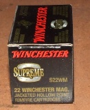 50 rounds Winchester 22 Win Magnum