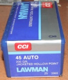 50 rounds CCI 45 Auto JHP