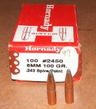 97 pcs Hornady 6mm .243 Bullets