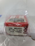 Box of 100 Hornady .224 40gr V-Max bullets