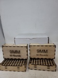 2 home made wooden ammo boxes (9mm Luger)