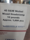 40 S&W Nickel Mixed Headstamp 10 Pounds Approx 1000 Pcs