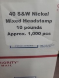 40 S&W Nickel Mixed Headstamp 10 Pounds Approx 1000 Pcs