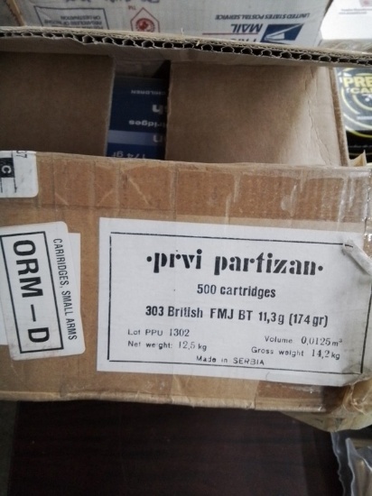 500 rnd case Prvi-Partizan 303 British 174gr FMJ