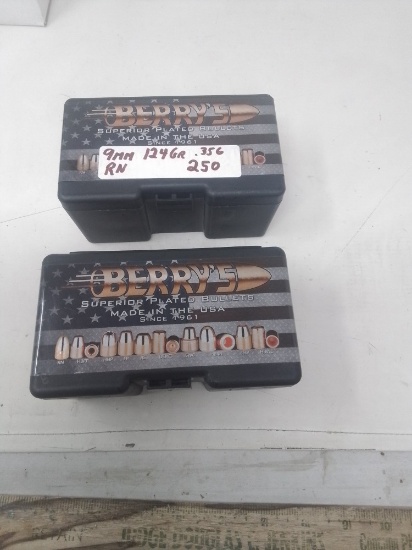 2- 250cnt. 9mm bullets 124gr RN