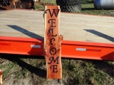 Welcome cedar sign