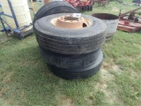 (4) 11R22.50 Tires & Rims