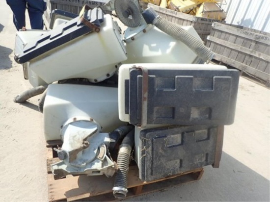 White Planter Hoppers with Meters