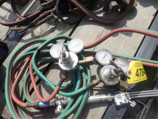 Smith Oxygen And Acetylene Torch hose And Gages