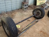 Axle w/ 2 tires & 2 steel pipes