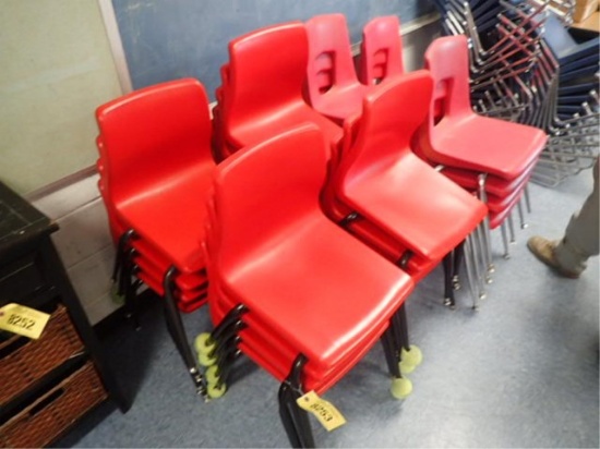 28 Red Plastic Chairs
