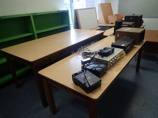 2 Tables w/Audio Equipment & Record Player