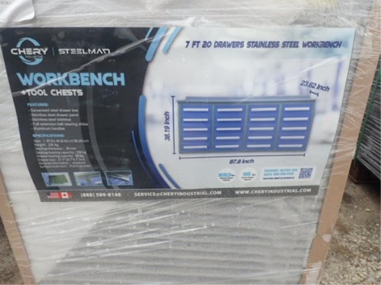 New 7 Ft Steelman Work Bench - Blue
