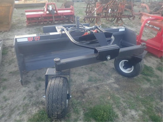 7' Skid Steer Mount Box Blade w/ Hyd. Gauge Wheel