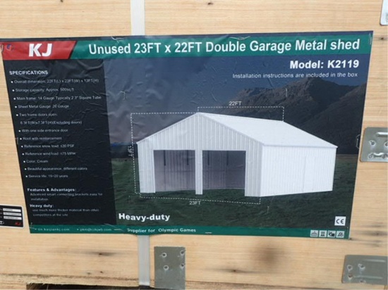 23' x 22' Double Metal Shed