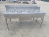 Stainless Wash Station w/ 3 Sinks