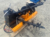 Skid Steer Auger with 3 Bits (Yellow)