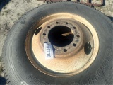 (4) 11R24.5 Tires on Steel Rims