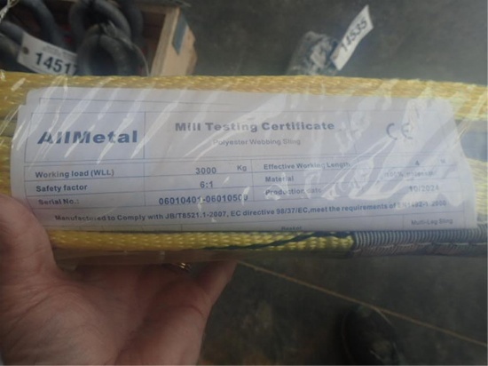 3T x 4m Double Ply Polyester Webbing Sling