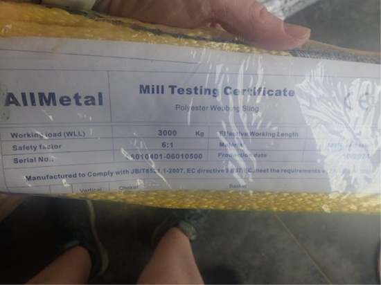 3T x 4m Double Ply Polyester Webbing Sling